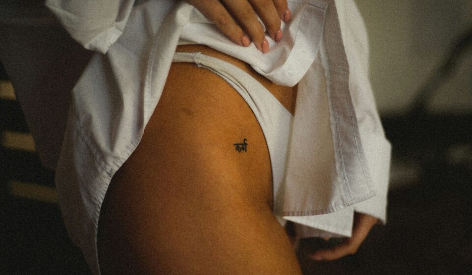 Woman in her underwear